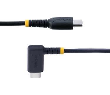 Startech.com 15cm USB-C Oplaadkabel, Haakse USB-C Kabel, 60W PD 3A, Robuuste Fast Charge USB-C Kabel, USB 2.0 Type-C, Korte USB Laadkabel met Aramide Vezel, Zwart