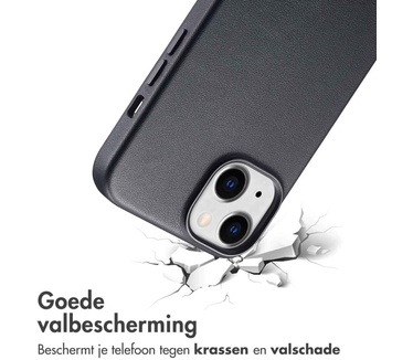Accezz MagSafe Leather Backcover iPhone 14 - Zwart