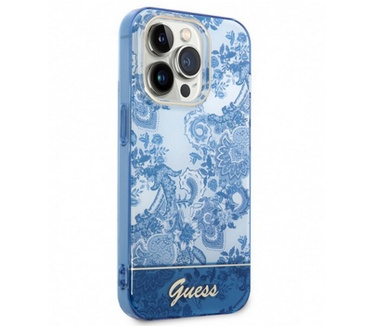 Guess Toile de Jouy Back Case - iPhone 14 Pro Max (6.7") - Blauw Blauw