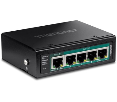 Trendnet 5-Port Industrial Gigabit PoE++ Powered DIN-Rail Switch with PoE Pass-Through