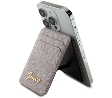Guess 4G PU Leather Pasjes houder voor Apple MagSafe - Roze