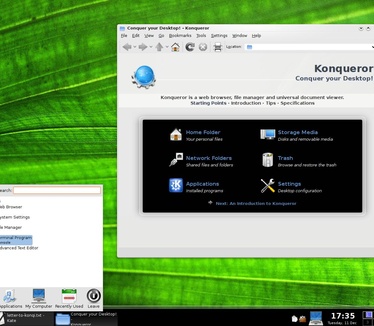 KDE 4.0 met Konqueror screenshot