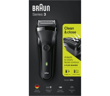 Braun Series 3 300s Oplaadbaar Elektrisch Scheerapparaat, Zwart