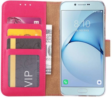 Luxe Lederen Bookcase hoesje voor de Samsung Galaxy A8 2018 - Roze (Samsung Galaxy A8 2018) Roze