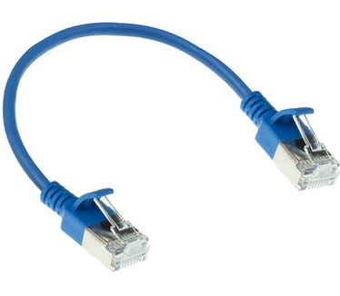 ACT DC7600 CAT6A U/FTP Slimline Patchkabel 0.5M Blauw Blauw