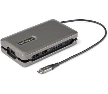 Startech.com USB C Multiport Adapter, USB C naar 4K 60Hz HDMI 2.0, 2-Port 10Gbps USB Hub, 100W Power Delivery Pass-through, GbE, SD/MicroSD, USB Type-C Mini Dock, 25.4cm Kabel