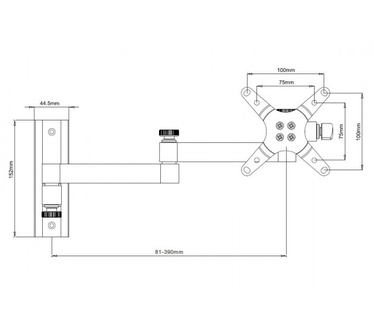 Techly 13-30" Wall Bracket for LED TV LCD Tilting 3 Joints Silver" ICA-LCD 104