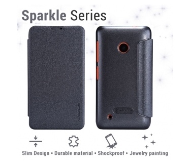 Nillkin Leather Case Nokia Lumia 530 - Sparkle Series Black
