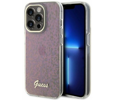 Guess Faceted Mirror Back Case - Apple iPhone 15 Pro (6.1") Roze Roze