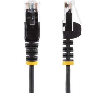 Startech.com 15m Dunne CAT6 Ethernet Kabel, Zwart, Snagless, 100W PoE, UTP, LSZH, 28AWG Pure Koperdraad, Slim RJ45 Netwerk Patchkabel met Trekontlasting, Fluke Getest