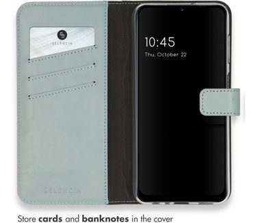 Selencia Echt Lederen Bookcase Samsung Galaxy A13 (4G) - Air Blue