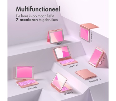 Accezz 360 Slim Keyboard Bookcase iPad 10.2 (2019/2020/2021) / Air (2022/2020) / Pro 10.5 - Rosé Goud