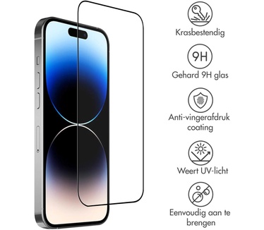 Accezz Gehard Glas Full Cover Screenprotector iPhone 15 Pro