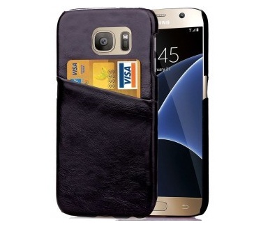 qMust Samsung Galaxy S7 Lederen Backcover - Black