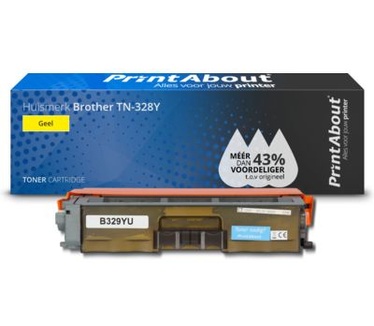 PrintAbout Huismerk Brother TN-328Y Toner Geel Extra hoge capaciteit