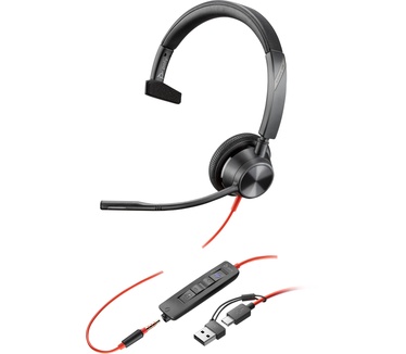 Poly Blackwire 3315 M (Rood, Zwart)