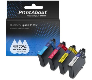 PrintAbout Huismerk Epson T1295 Inktcartridge 4-kleuren Voordeelbundel