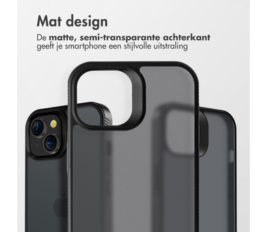 Accezz Rugged Frosted Backcover iPhone 15 Plus - Zwart
