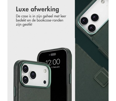 Accezz Leather Bookcase 2-in-1 met MagSafe voor de Apple iPhone 18 Pro Max / 17 Pro Max - Cedar Green