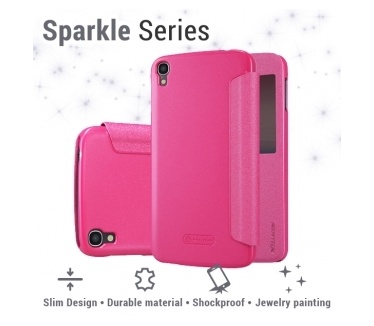 Nillkin Leather Case Alcatel One Touch Idol 3 (5.5) - Sparkle Series - Rose Red
