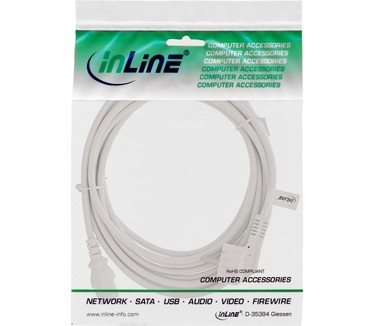 InLine Schuko to 3pin IEC female White 5m Wit