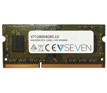 V7 4GB DDR3 PC3-12800 - 1600mhz SO DIMM Notebook Memory Module - V7128004GBS-LV