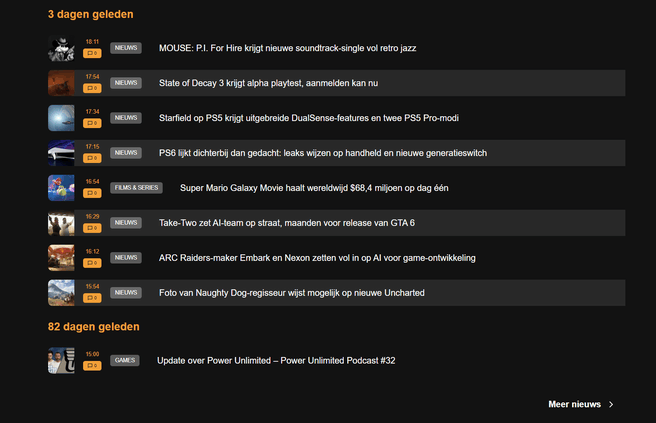 Power Unlimited post na 79 dagen weer nieuwsartikelen. Bron Tweakers