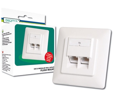 Digitus CAT 5e modular wall outlet, shielded