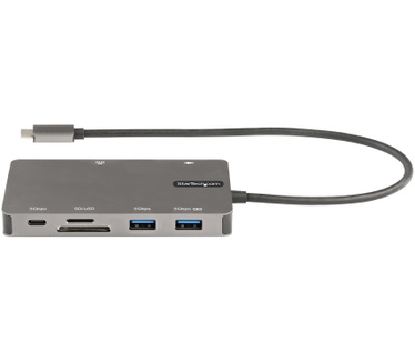 Startech.com USB C Multiport Adapter, HDMI 4K 30Hz of VGA Travel Dock, 5Gbps USB 3.0 Hub (USB A / USB Type-C Ports), 100W Power Delivery, SD/Micro SD Card Reader, GbE, 30cm Kabel, USB-C Mini Dock