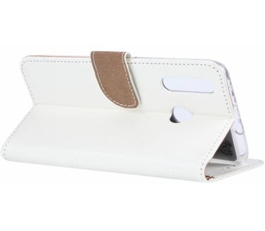 Luxe Lederen Bookcase hoesje voor de Huawei Nova 4 - Wit (Nova 4) Wit