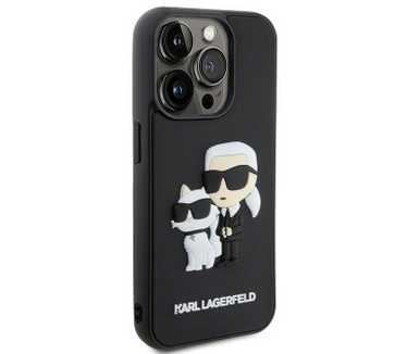 Karl Lagerfeld 3D K&C Back Case iPhone 15 Pro Max (6.7") - Zwart Zwart