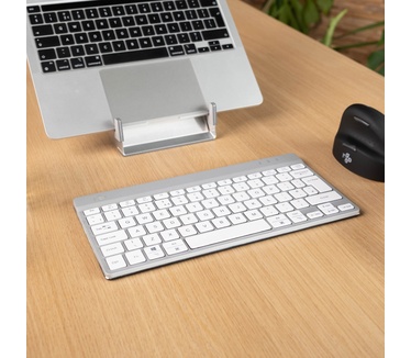 R-Go Tools Ergonomisch toetsenbord R-Go Compact Break, compact toetsenbord met pauzesoftware, AZERTY (FR), Bluetooth, wit