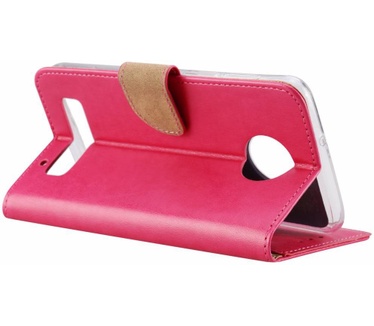Luxe Lederen Bookcase hoesje voor de Motorola Moto Z3 Play - Roze (Motorola Moto Z3 Play) Roze
