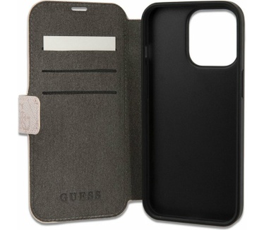 Guess 4G Printed Stripe Book Case - iPhone 13 Pro (6.1") - Roze Roze
