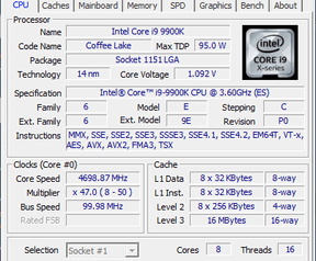 i9-9900K cpuz-screenshots