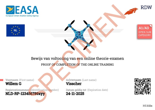 Dronevliegbewijs A2