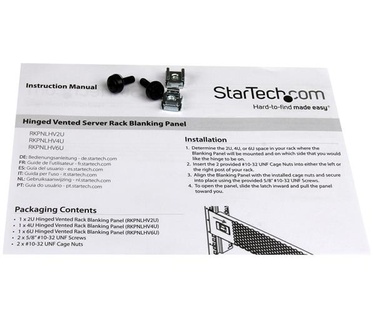 Startech.com 6U Rack scharnierend ventilatiepaneel ventilerend Server Rack afdekpaneel met scharnier