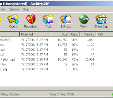 WinZip screenshot