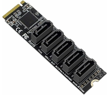 ChenYang CY M.2 NGFF NVME M-Key PCI Express to SATA 3.0 6Gbps 5 Ports Adapter