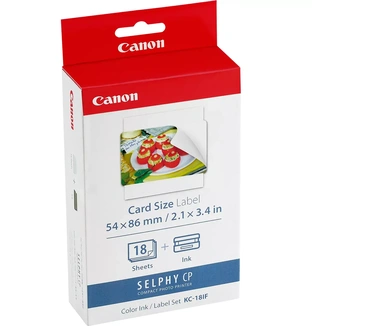 Canon Selphy KC-18IF: Color ink/Paperset Credit Card86 x 54 mm 18 pices