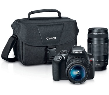 Canon EOS Rebel T6 + EF-S 18-55mm f/3.5-5.6 IS II + EF 75-300mm f/4-5.6 III USM Zwart