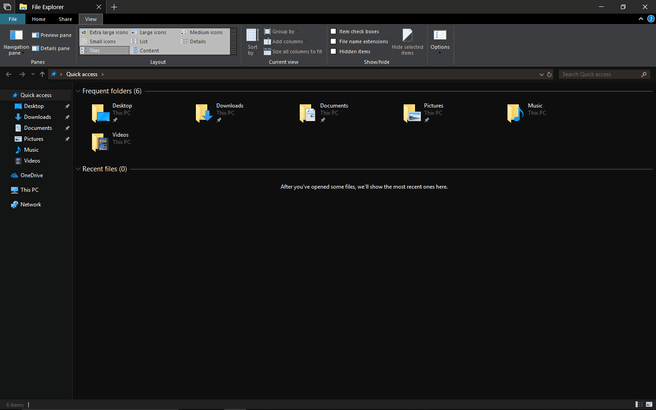 Windows 10 donker thema verkenner
