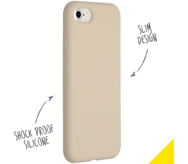 Accezz Liquid Silicone Backcover iPhone SE (2022 / 2020) / 8 / 7 - Stone (iPhone SE (2022), iPhone SE (2020), iPhone 8, iPho) Beige