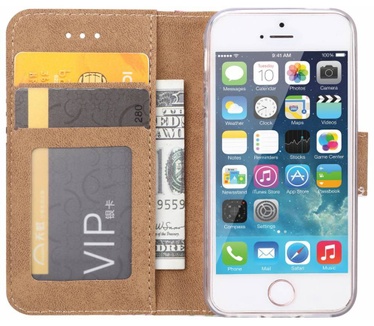 Parijs print lederen bookcase hoesje voor de Apple iPhone 5S (Apple iPhone 5S) Multi-color