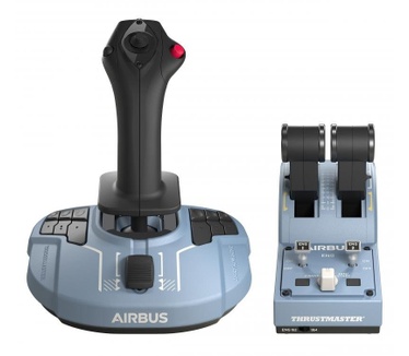 Thrustmaster Civil Aviaton (TCA) Officer Pack AIRBUS Edition Aluminium, Blauw, Zwart
