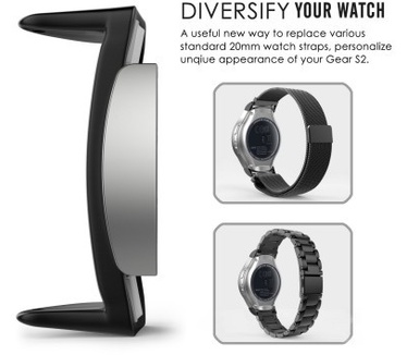 qMust Adapter voor Samsung Gear S2 armband - Black