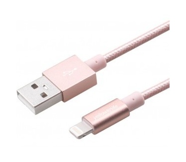 Yellowknife Woven Lightning kabel - MFI Apple certificaat - 100cm - Rose Gold