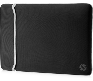 HP 14" Neoprene Reversible Sleeve Zilver, Zwart