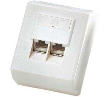 Roline Cat.5e opbouwdoos, afgeschermd, wit