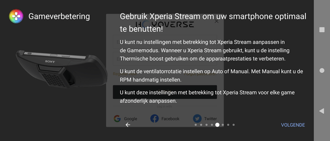 Sony Xperia 1 IV Gameverbetering, koelelement